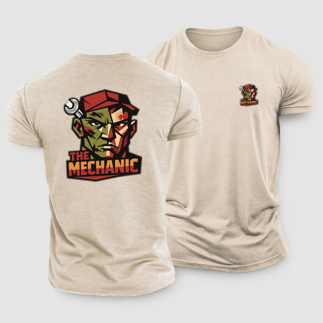 Grease Stained Craftsman Concentrated Wrench Tucked Cotton T-Shirt