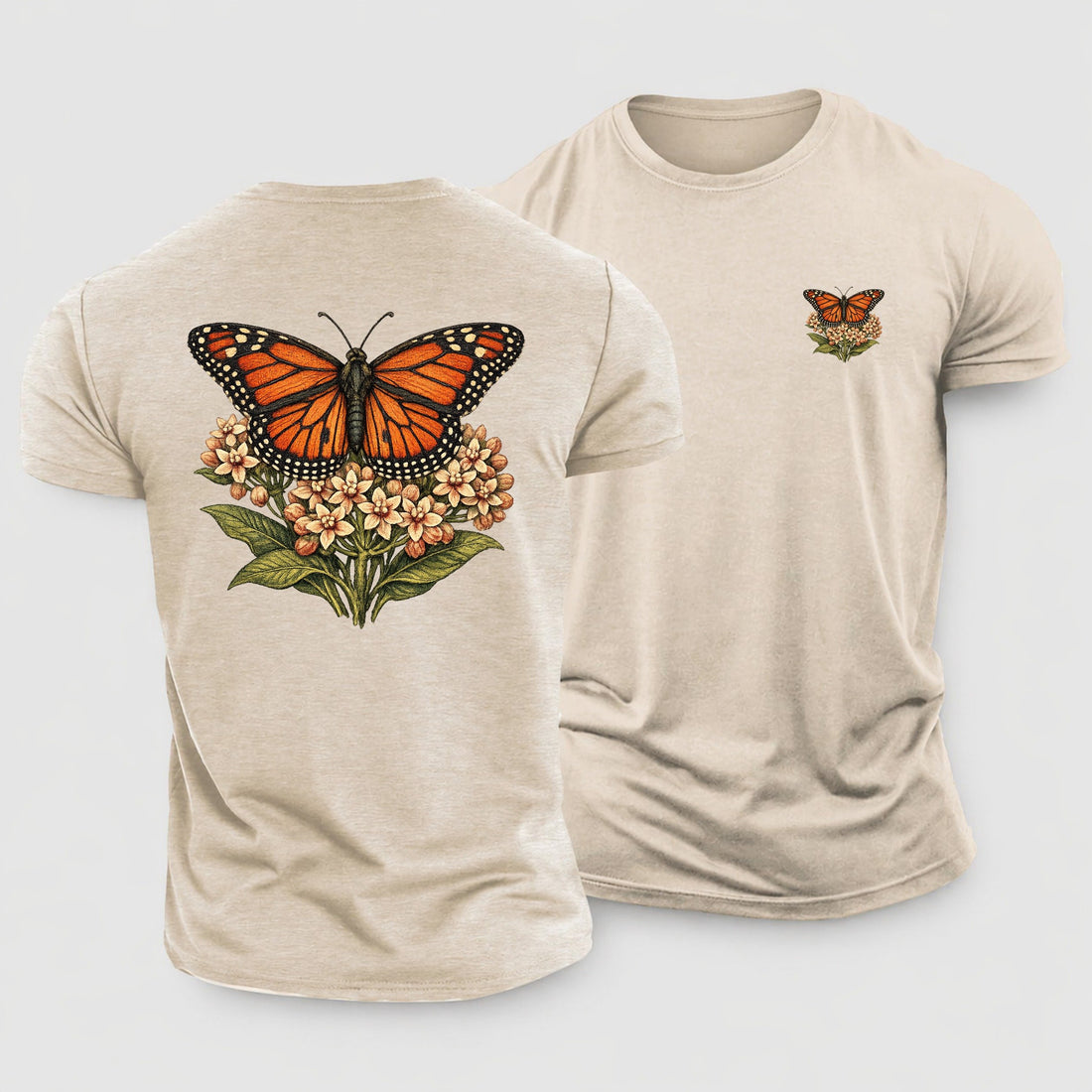 Monarch Rest Wings Open Vein Rust Cotton T-Shirt