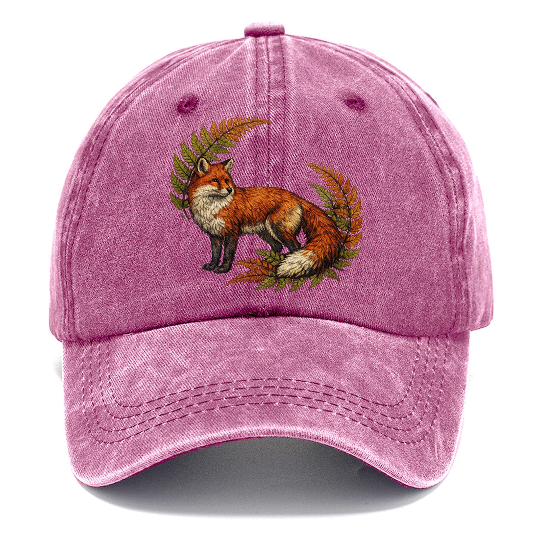 Fox Profile Threaded Through Autumn Ferns Classic Cap
