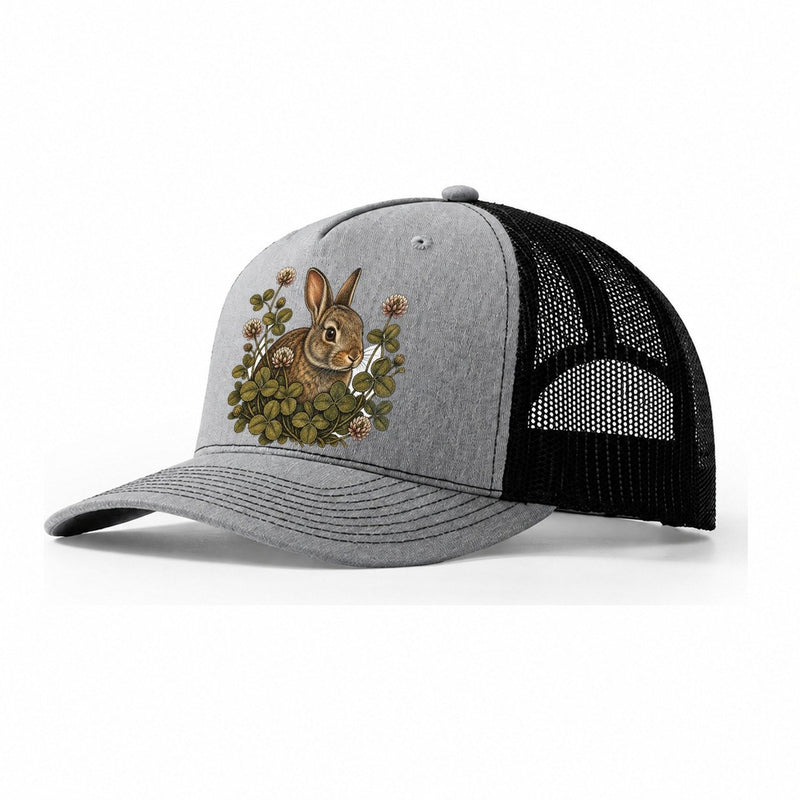 Cottontail Threaded Through Clover Hair Buff Trucker Hat