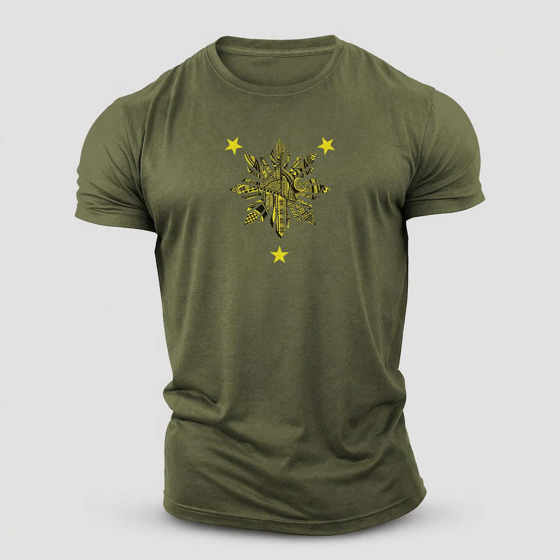 Filipino Cultural Sun Motif Cotton T-Shirt