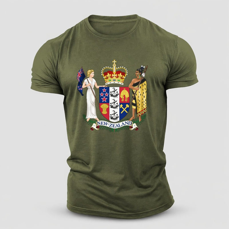 Coat Of Arms Of New Zealand Cotton T-Shirt