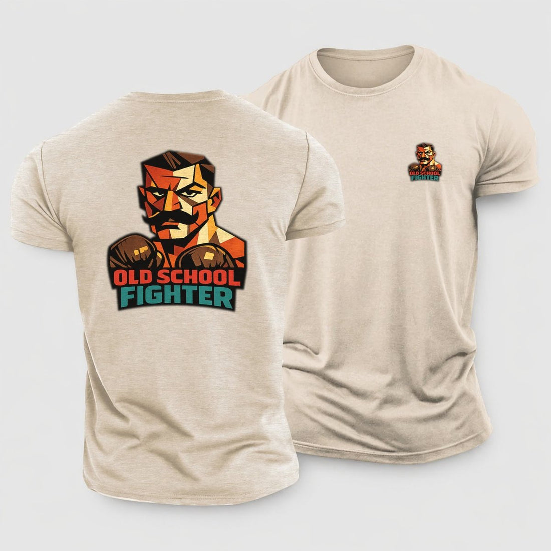 Old School Fighter Cotton T Shirt