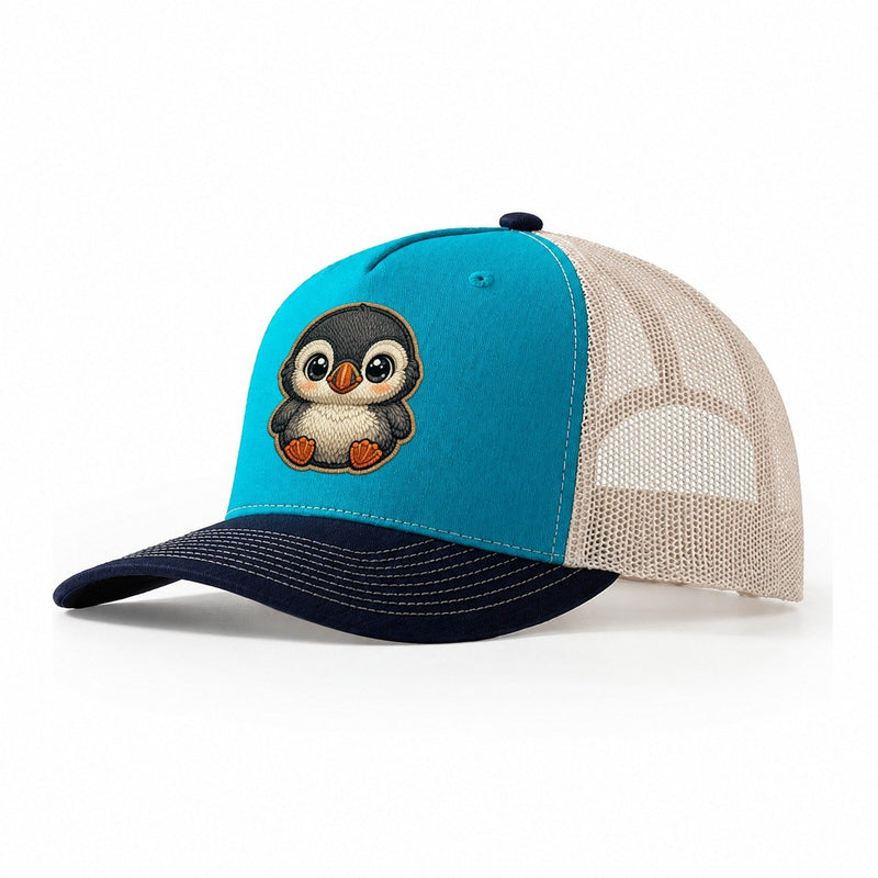 Baby Puffin Chick Plush Embroidered Keepsake Trucker Hat