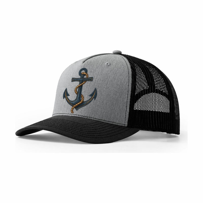 Anchor And Rope Nautical Illustration Baseball Cap Trucker Hat