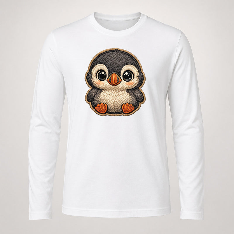 Baby Puffin Chick Plush Embroidered Keepsake Long Sleeve T-Shirt