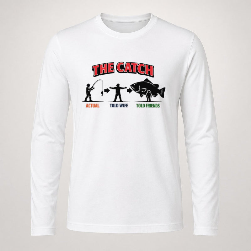 Fisherman Tiny Fish Vs Enormous Scale Long Sleeve T-Shirt