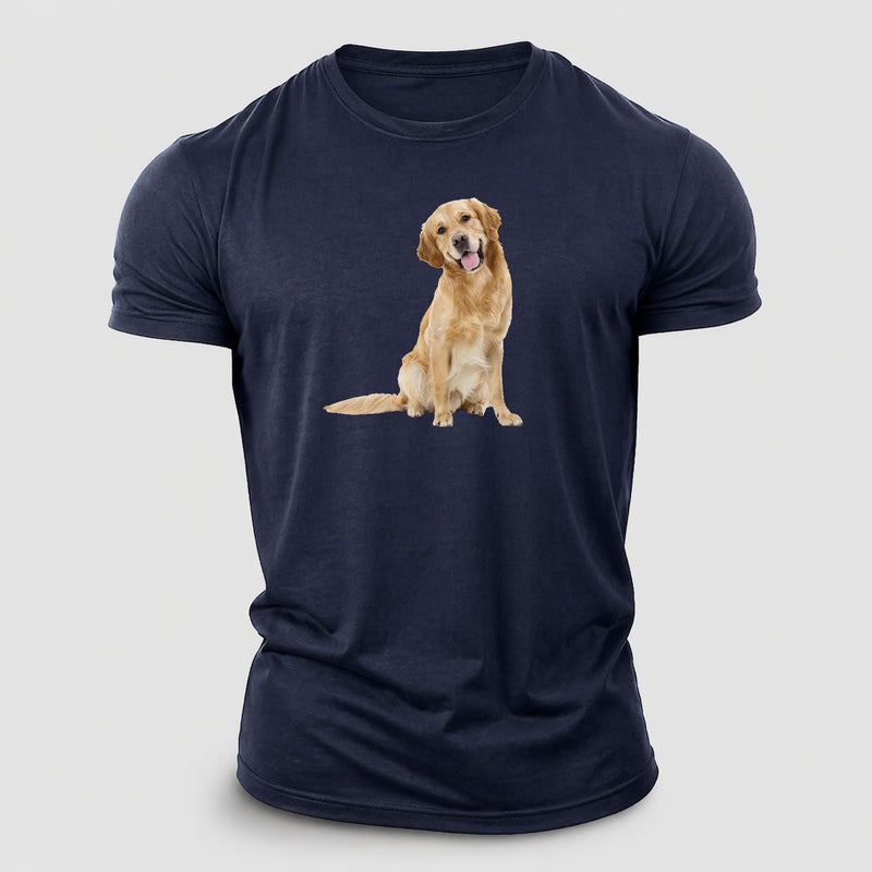 Joyful Golden Retriever With A Radiant Smile Cotton T-Shirt