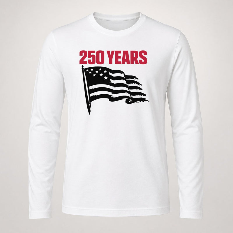 Single Weathered American Flag Silhouette 250 Long Sleeve T-Shirt