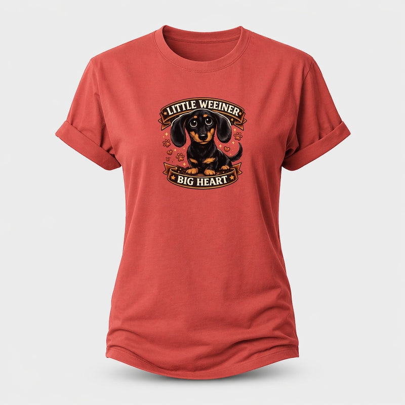 Vintage-style Dachshund Print Women's Cotton T-Shirt