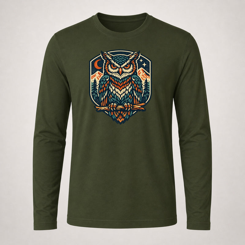 Owl Heritage Teal Long Sleeve T-Shirt