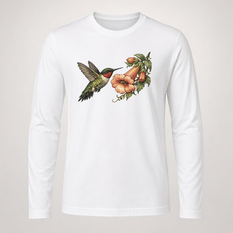 My Signature Subject Hummingbird Suspended Before Long Sleeve T-Shirt