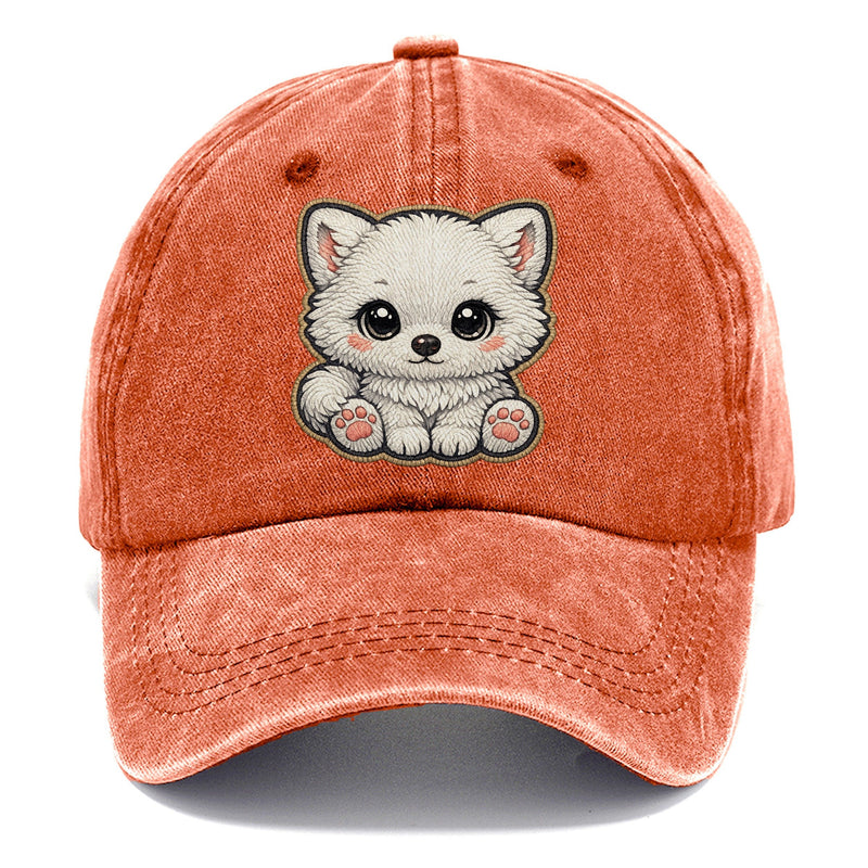 Baby Arctic Fox Kit Plush Embroidered Classic Cap