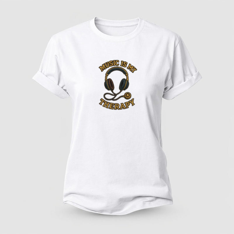Music Is My Therapy Cotton T-Shirt