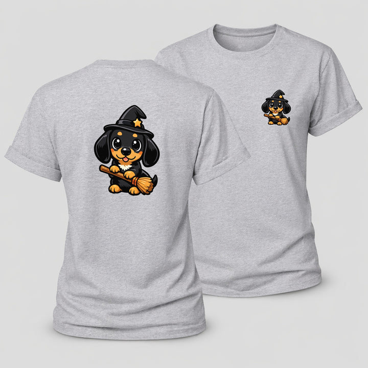 Dachshund Witch Women's Cotton T-Shirt – Sport Grey
