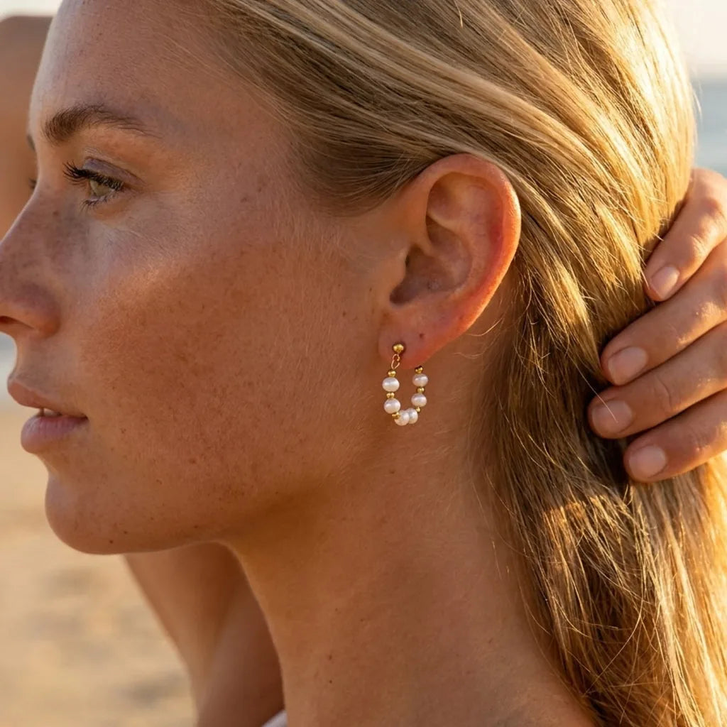Classic Pearl Hoops — view 1
