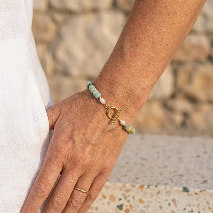 Turquoise Bead Toggle Bracelet — view 1