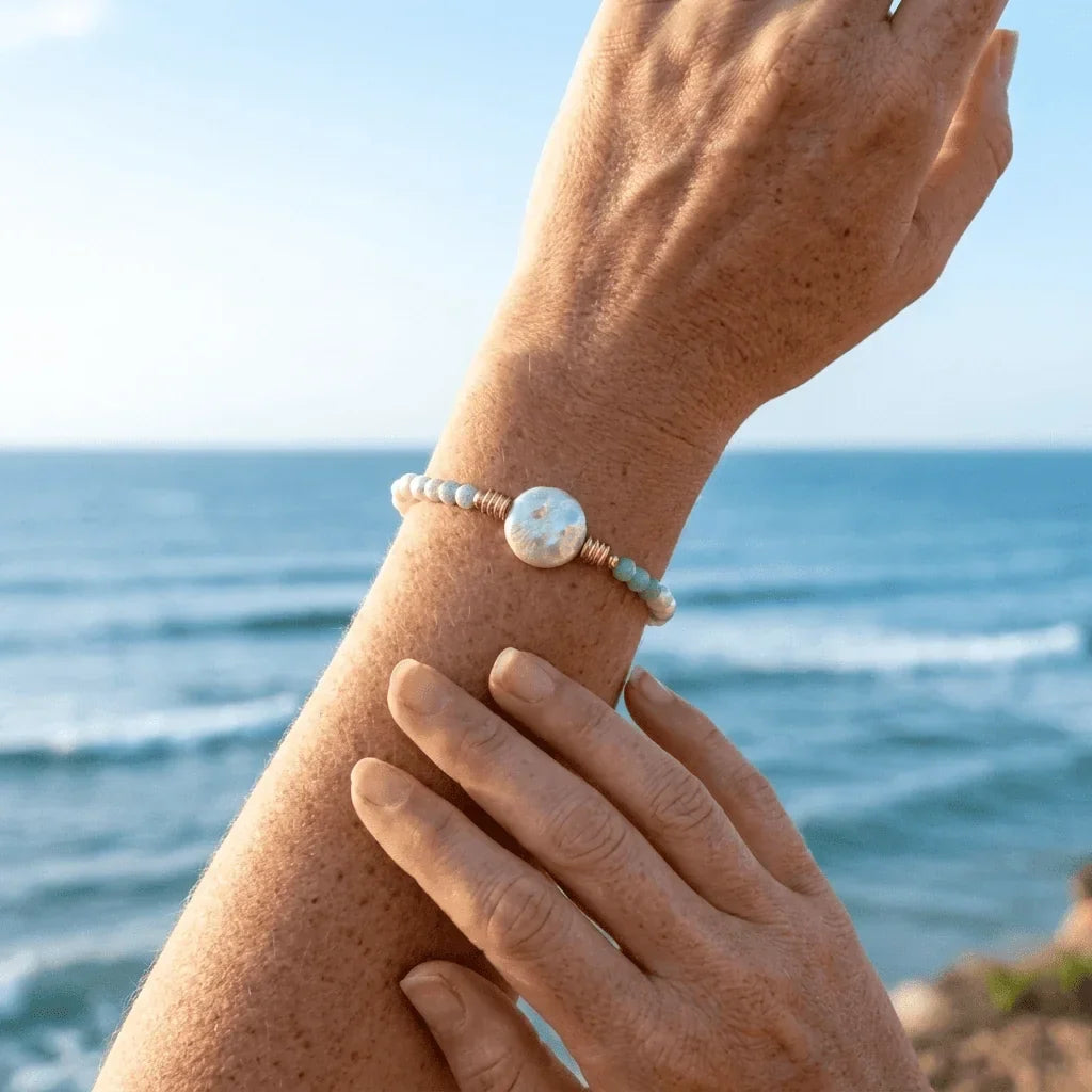 Aqua Pearl Bracelet — view 1