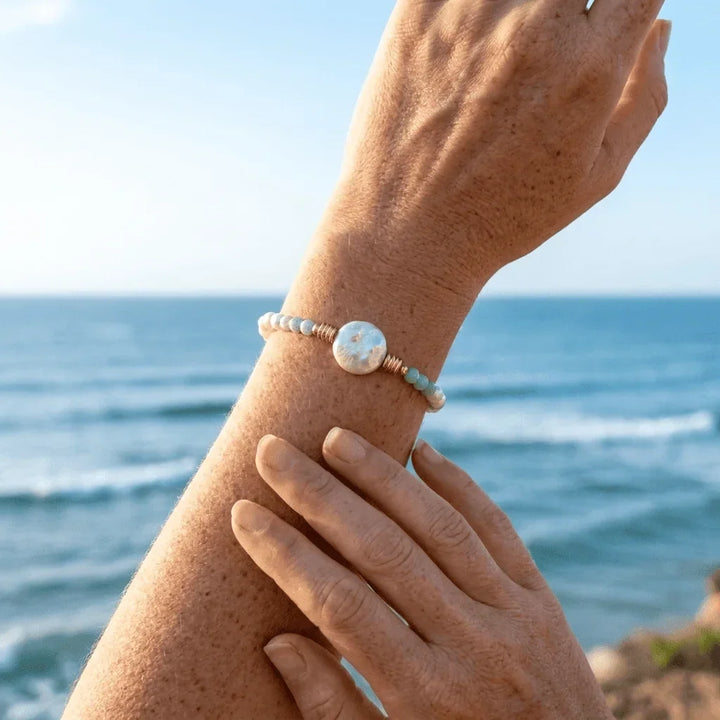 Aqua Pearl Bracelet — view 1