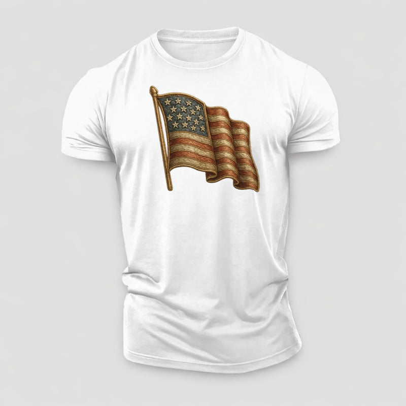 Vintage American Flag Cotton T-Shirt