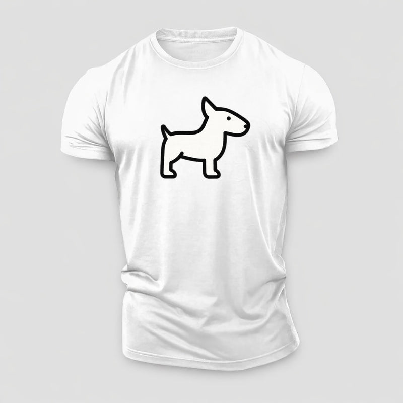 Bull Terrier White Egg Shaped Head Flat Side Profile Cotton T-Shirt